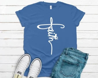 Faith Shirts in 3 colors - Blue - store2app